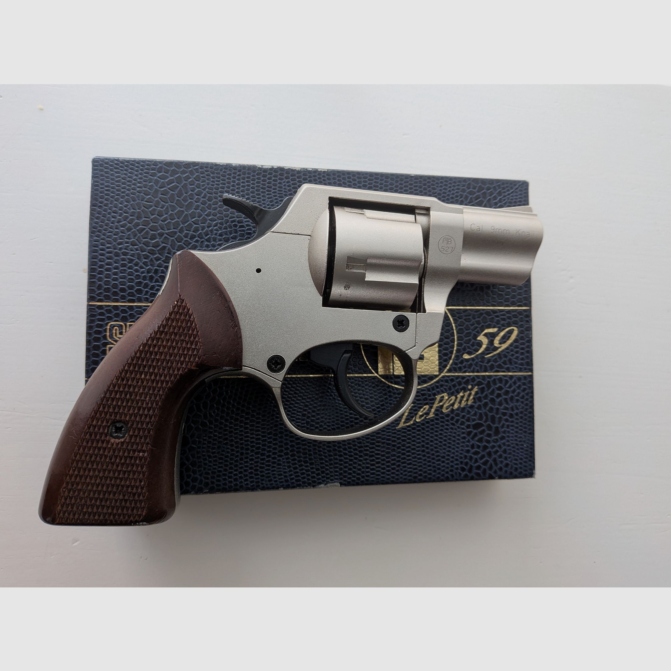 Röhm RG 59 LePetit + Nickel+ oude PTB 527+ houten grip+ 9mm R.K, afbeelding 2 van 8