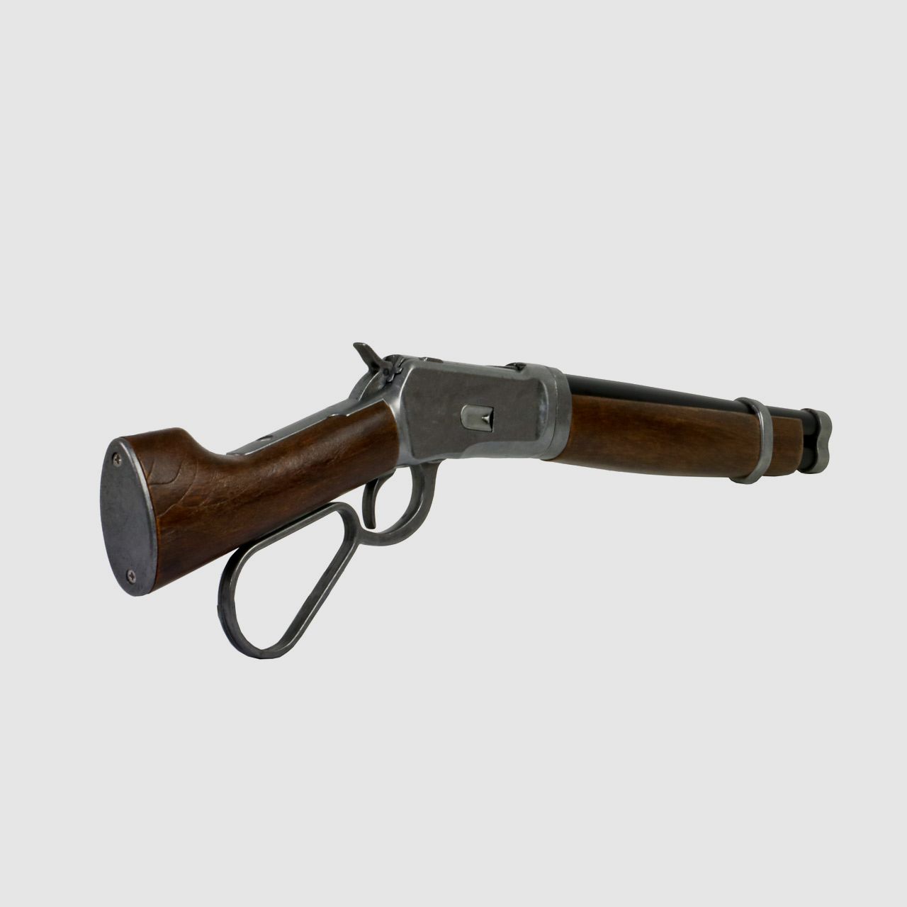 Deko Westerngewehr Kolser Winchester Mare's Leg Short realistisches Repetieren mit HĂĽlsenauswurf LĂ¤nge 55 cm altgrau
