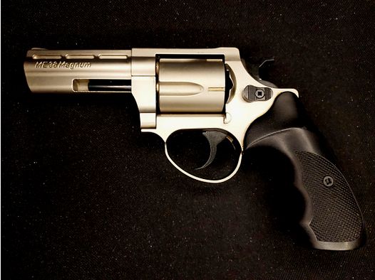 ME 38 Magnum Schreckschuss-Revolver, matowo niklowany w kalibrze 9mm R.K. (PTB 706)