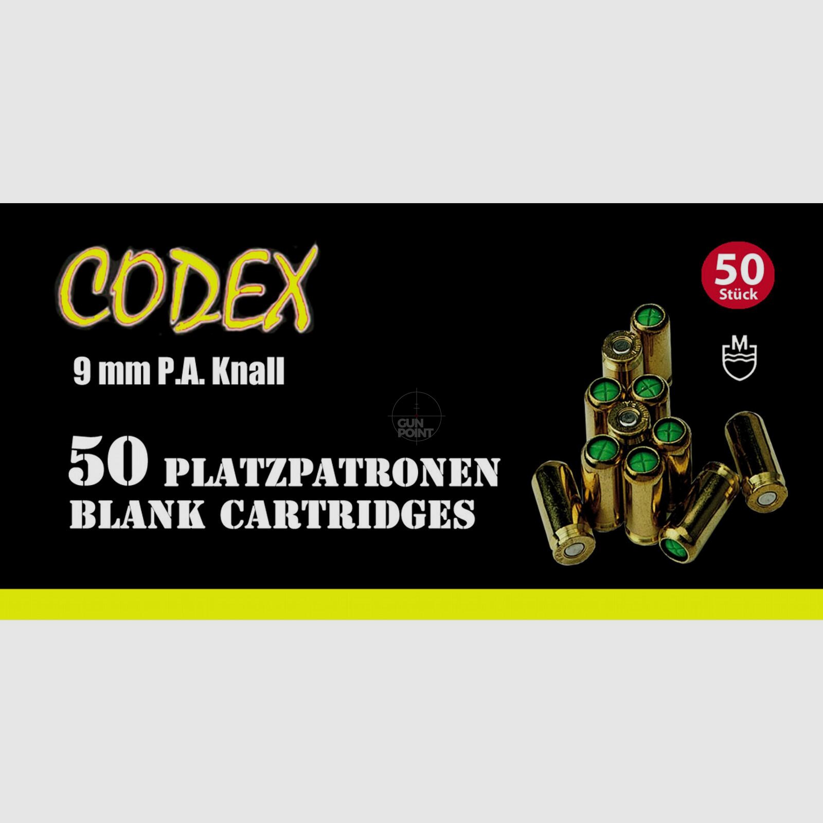 CODEX - Platzpatronen 9 mm P.A. Knall - 50 Stck