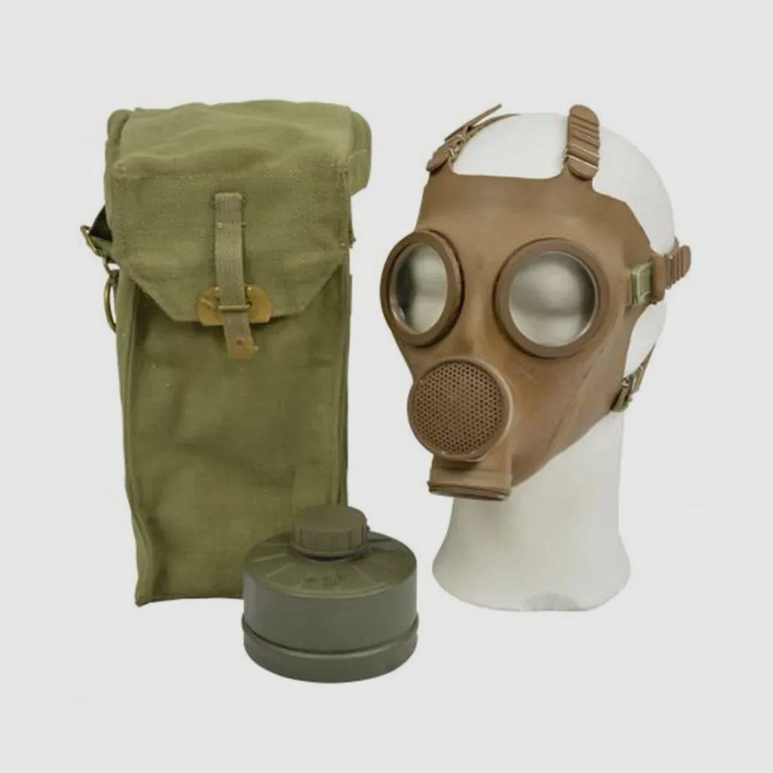 Belgische Armee ABC Schutzmaske M51 Filter und Tasche gebraucht