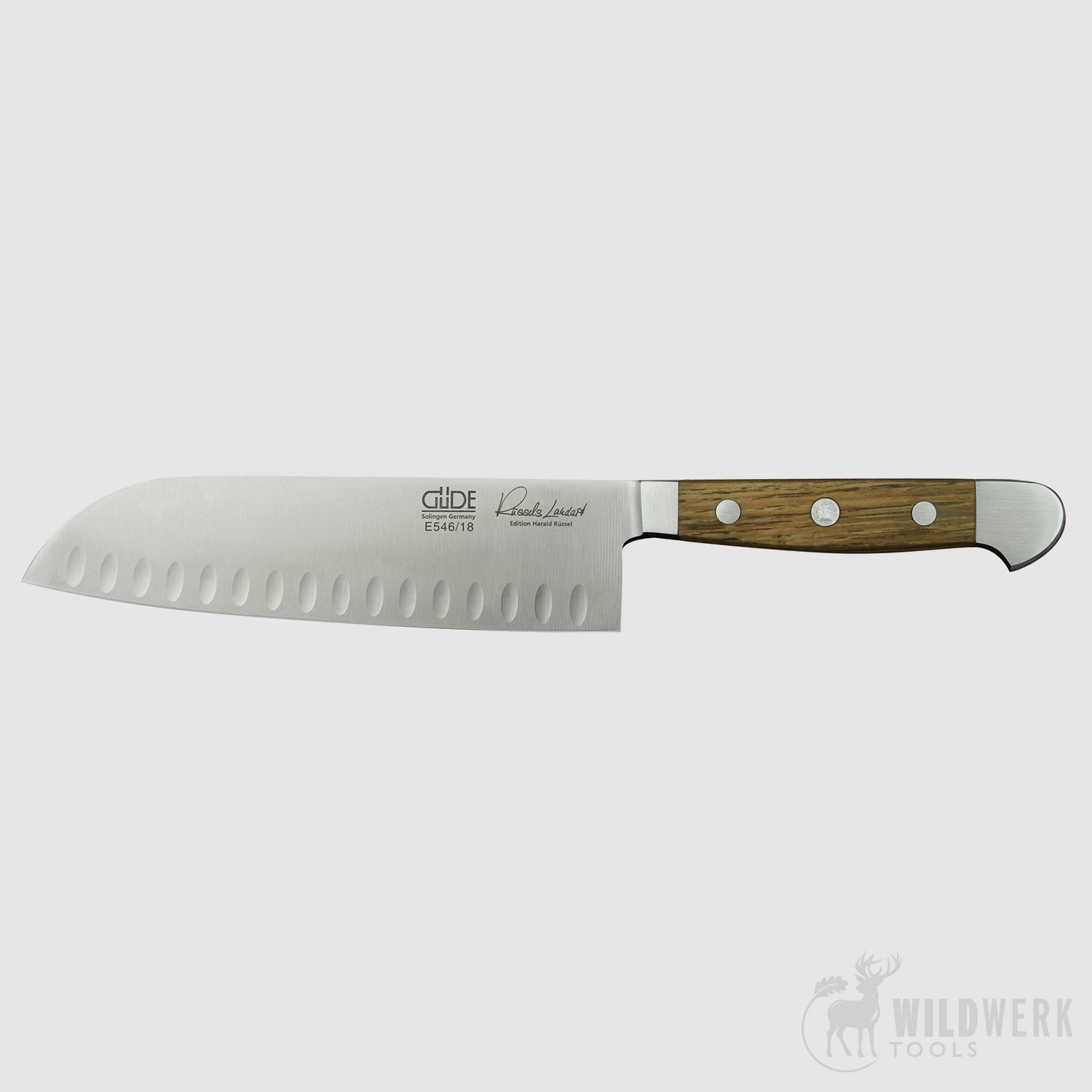 Güde Santoku Alpha Oak with Hollow Edges