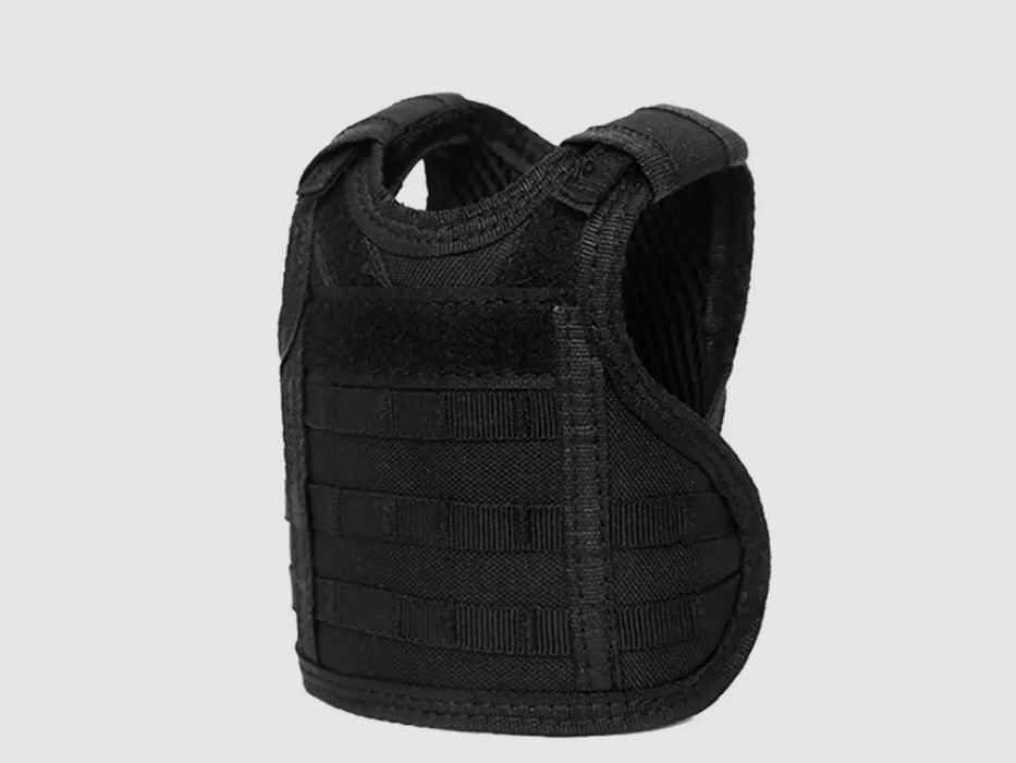 Mini protective vest for beer bottle / wine bottle / thermos bottle - black