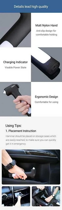 NexTool Hammer Rescue NE0140 4-in-1 multifunctional rescue tool, image 23 of 28