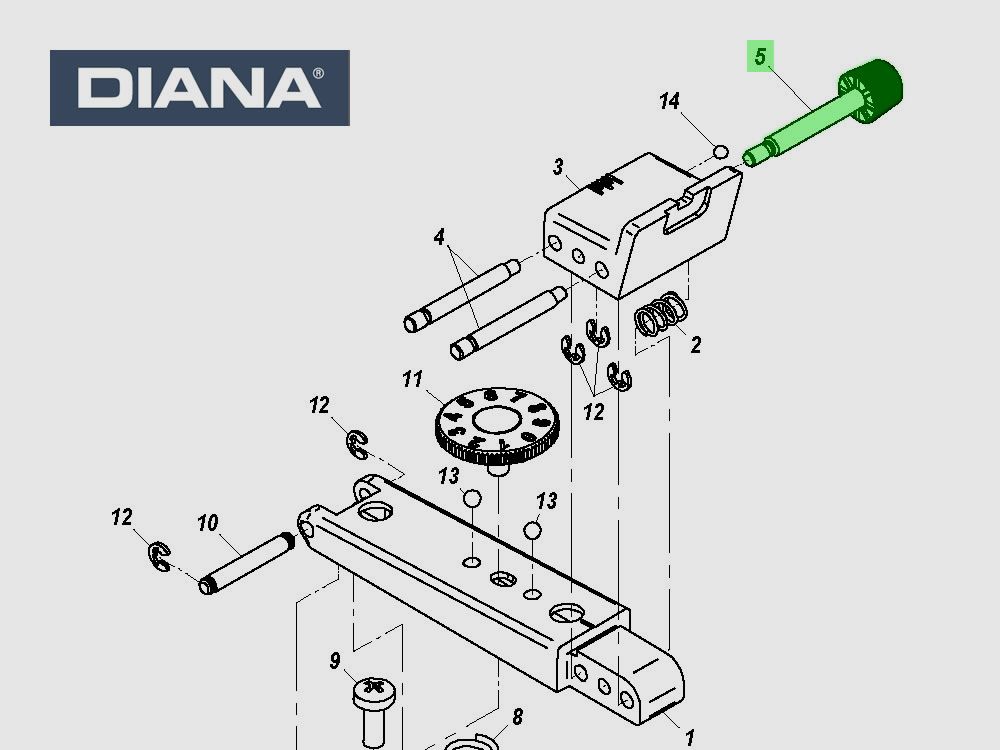 Seitenstellschraube fĂĽr Mikrometervisier montiert Standard Kimme fĂĽr alle Diana Modelle, Ersatzteil