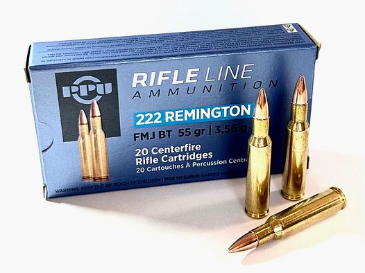 PPU naboje .222 Rem. 3,56g 50grs FMJ BT 20 sztuk