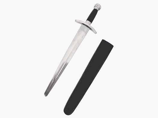Medieval show fighting dagger with leather sheath