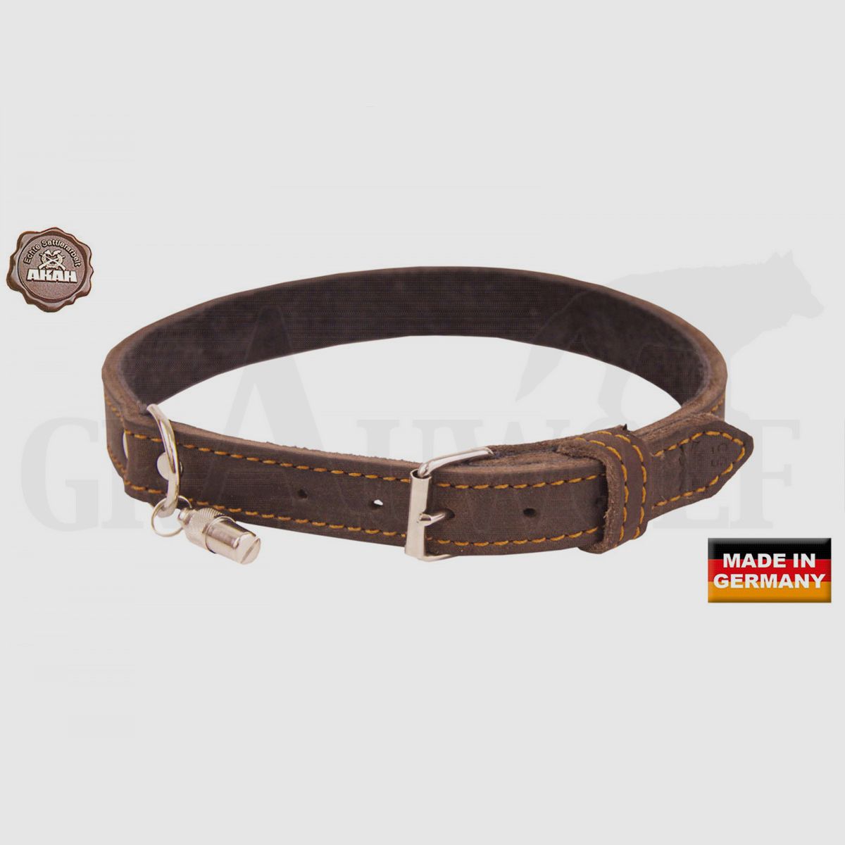 Collare AKAH Rivettato in Pelle Oliata Collare per Cani 40 cm