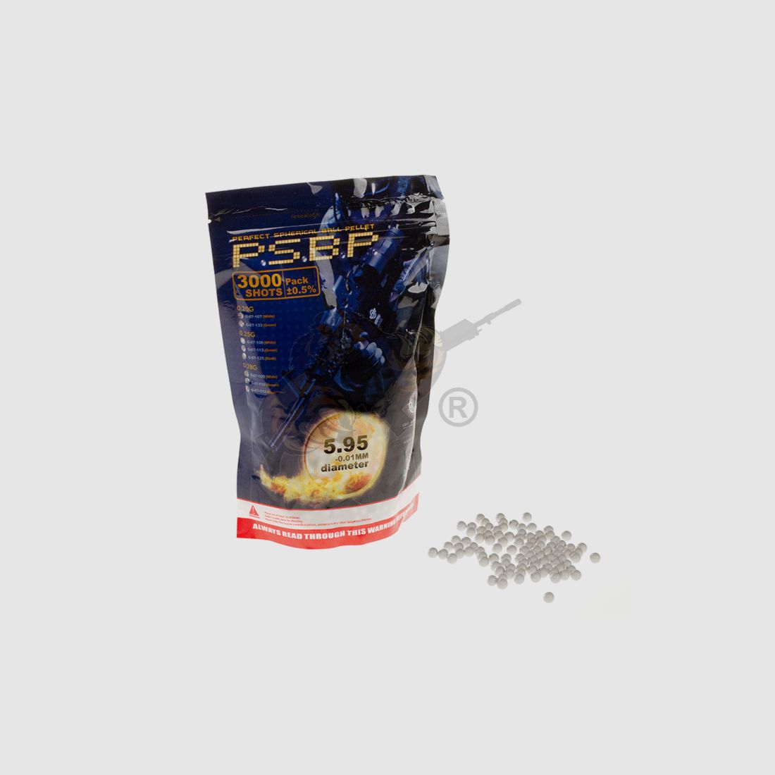Perfect Airsoft BB`s 0.20g (3.000 Stück) diameter 5,95mm - Weiß