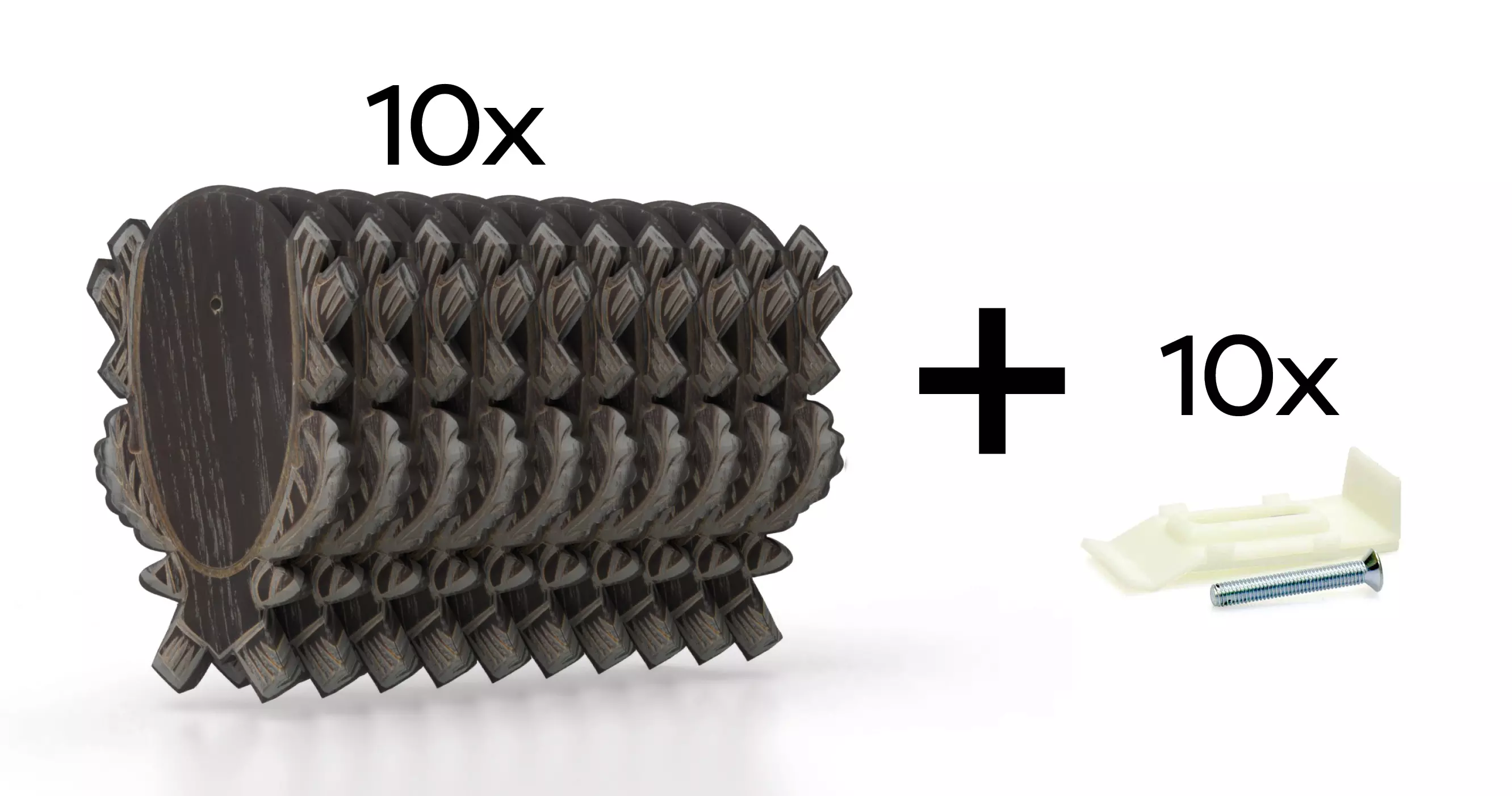 10x scudo trofeo per capriolo intagliato scuro (rovere 4)
