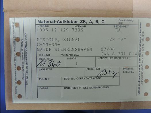 Signalpistole - GECO - Bundeswehr - Kaliber 4 - mit Zubehör - ORIGINAL verpackt - ungeöffnet - NEU -