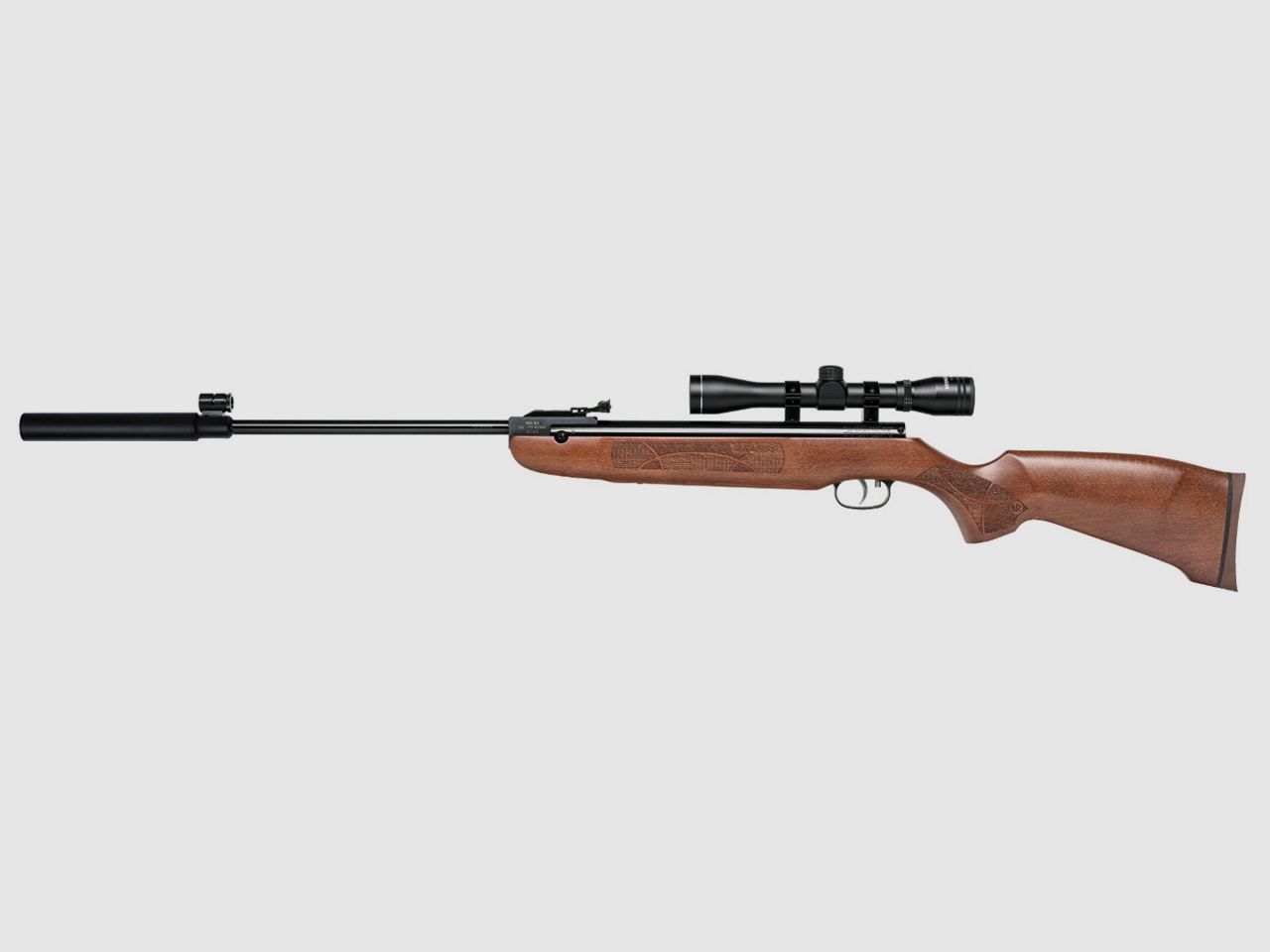 Knicklauf Luftgewehr Weihrauch HW 50 S Buchenholzschaft punziert SchalldĂ¤mpfer aufsteckbar Kaliber 4,5 mm (P18)