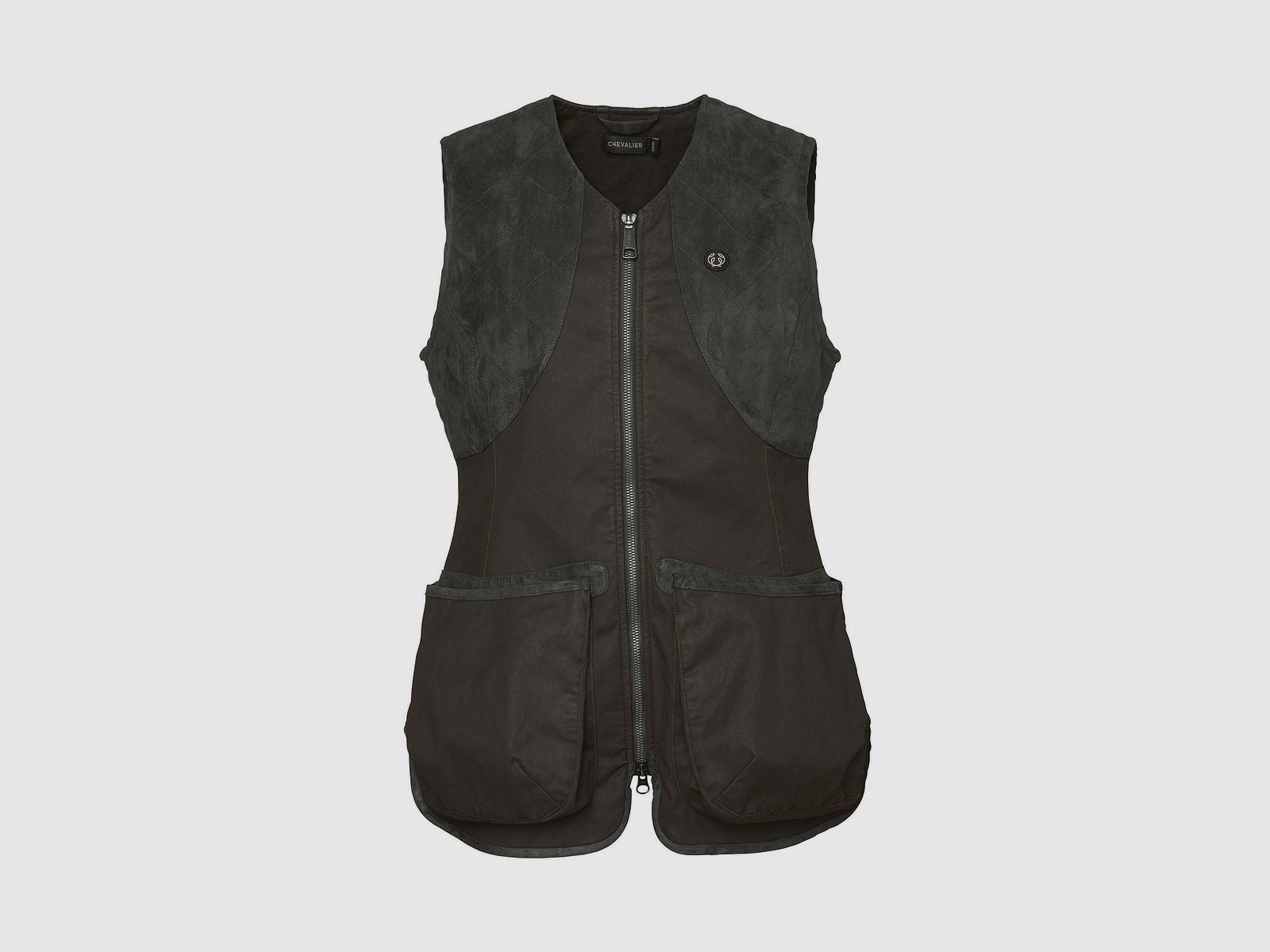 Chevalier Vintage Dogsport Vest Women Leather Brown 34W