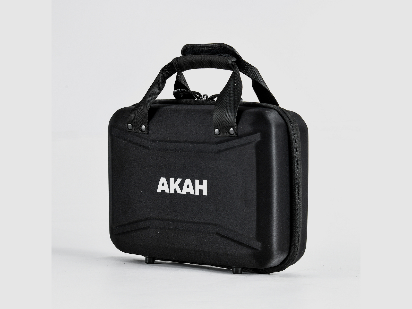AKAH Hardcase Kurzwaffenkoffer – Nylon/Noppenschaum, abschließbar – 30,5×22,5×10,5 cm – Schwarz
