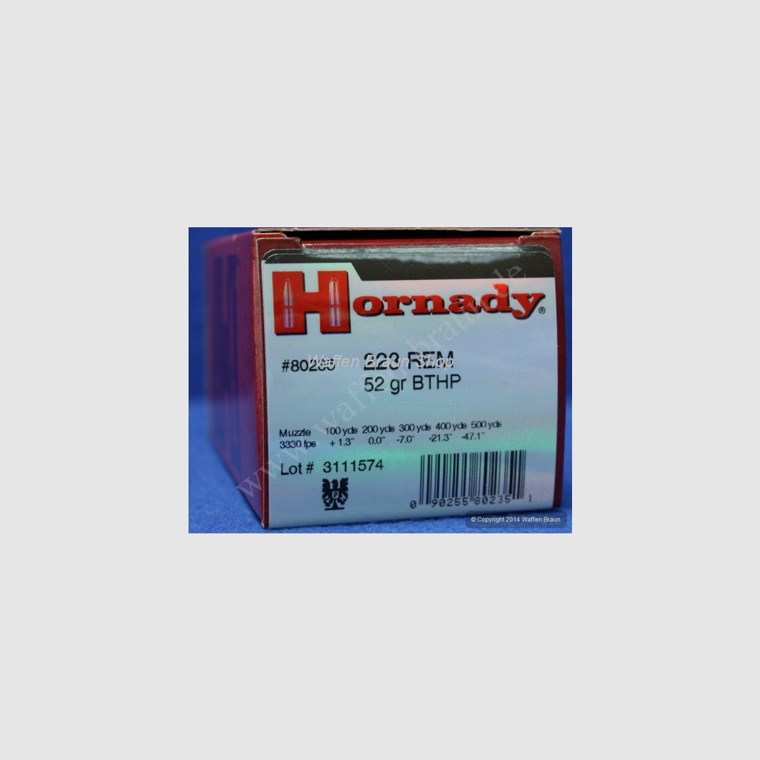 Hornady Rifle .223Rem. 52grs. BTHP Match 50 STK