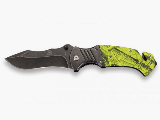 PUMA TEC Couteau de secours à une main, Camo / Vert
