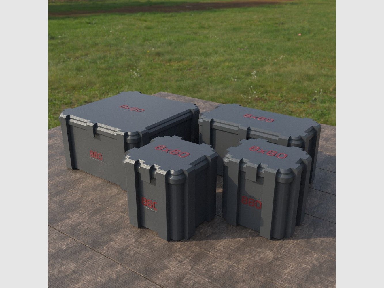 Filamelt ammunition box / Ammo Box 8x60 - cartridge box 'flip lid' - 20 / 25 / 50 / 100 rounds