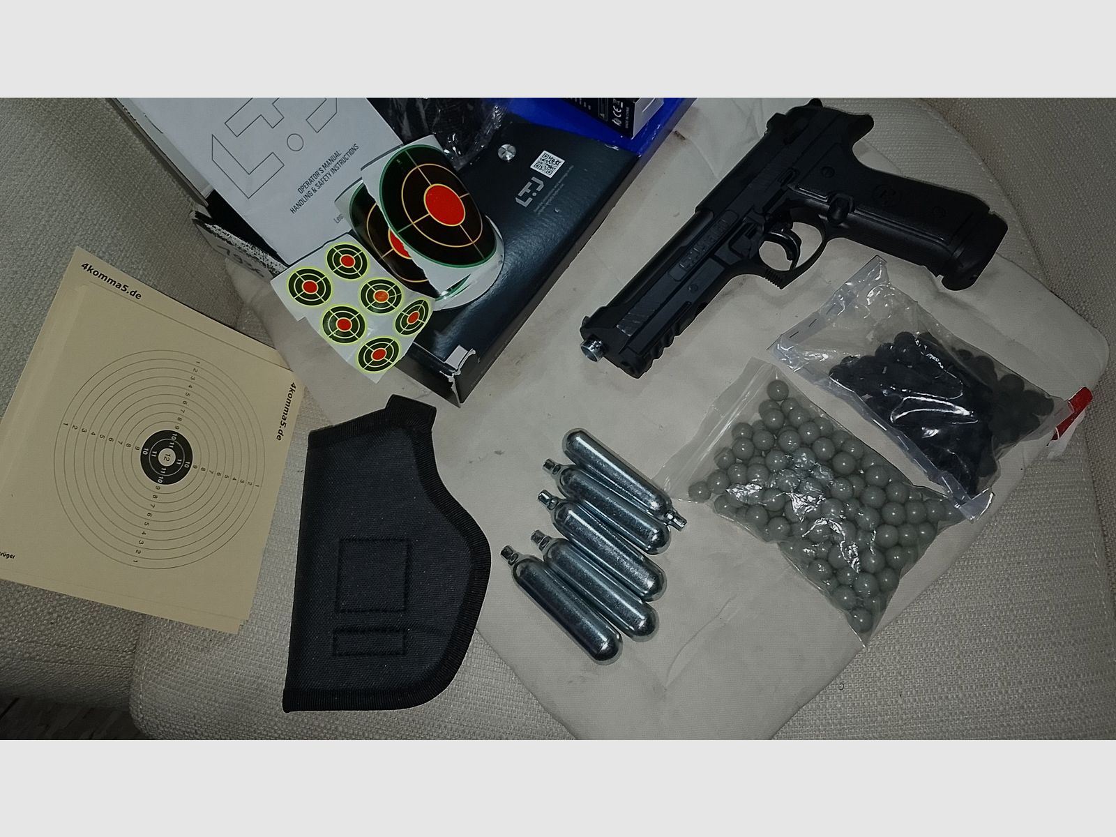 Update molta munizione! Alfa Ltj 1.50 RAM Paintball Marker Cal .50 Set Kit Paintballs Rubberballs capsule CO2 fondina ecc