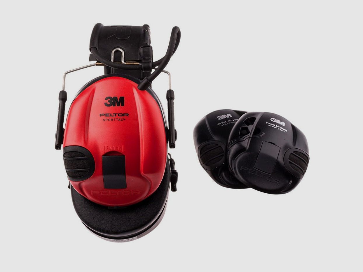 3M Peltor Gehoorbescherming SportTac – rood/zwart, afbeelding 5 van 6