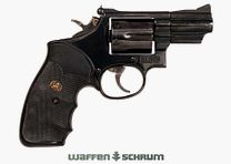 Smith & Wesson Mod.19 .357Mag, LL: 2,5 inch, leren holster, Pachmayr-grip, verstelbare richtkijker