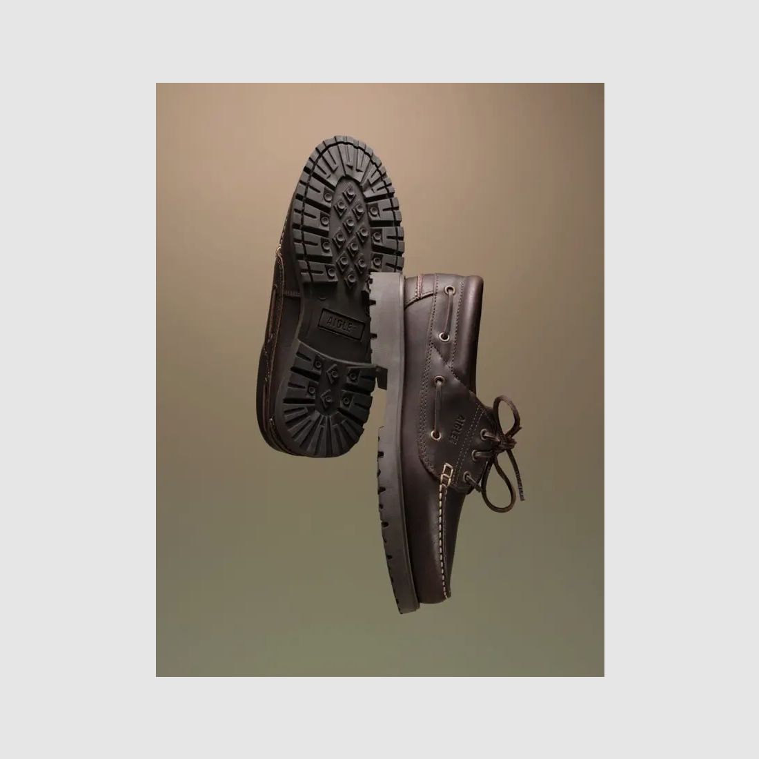 Aigle Leather Moccasins Tarmac (Dark Brown)