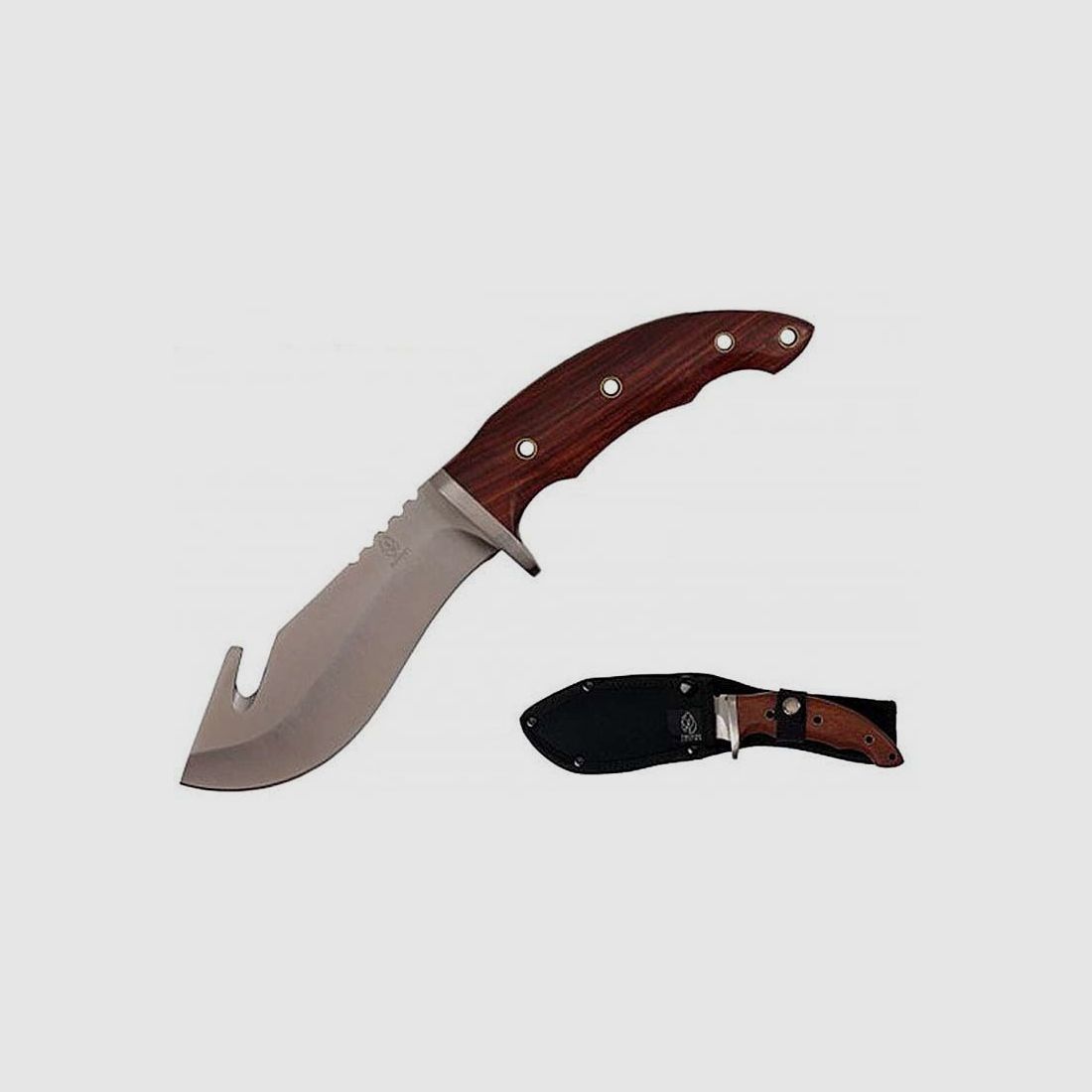 Jagd Survival Messer mit Holzschalen