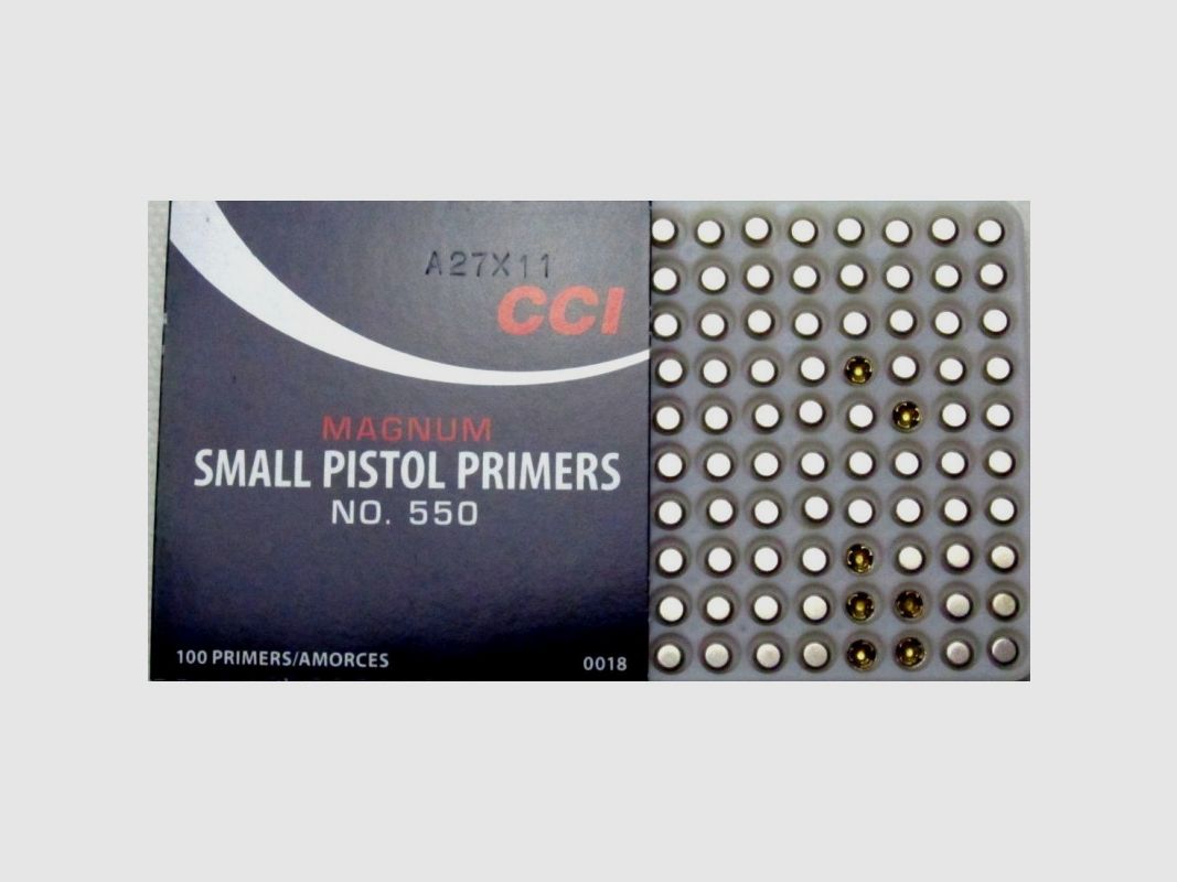 CCI550 ZÜNDHÜTCHEN SC100 SMALL PISTOL, Bild 1 von 2