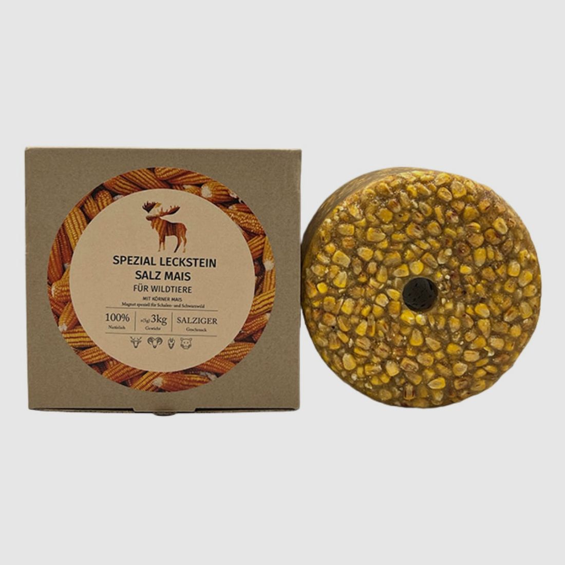 Wildlutscher Spezial Leckstein Salz Mais 3 kg