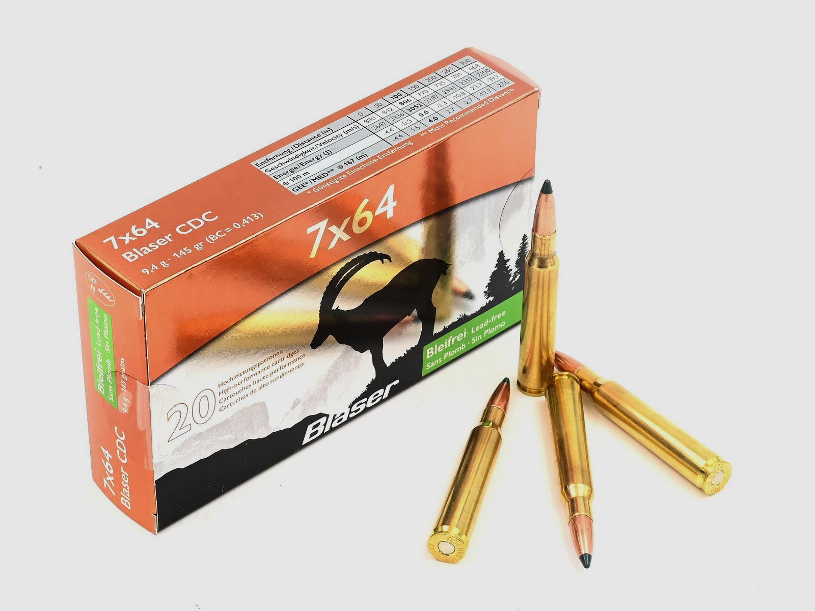 Blaser CDC, 7×64, bleifrei 145gr/9.4g, 20 Stk.
