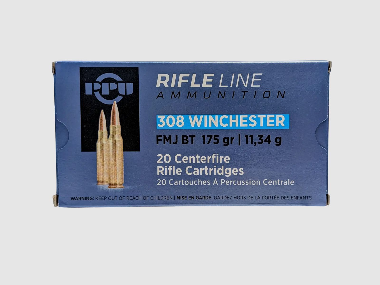 PPU calibre .308Win FMJ BT 175gr 20 disparos