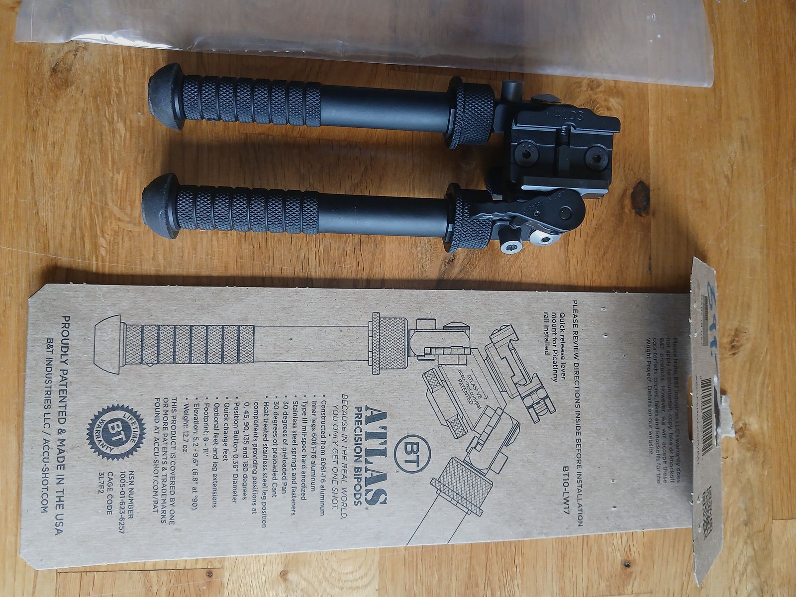 B&T V8 Atlas Bipod BT 10 LW 17 with quick release