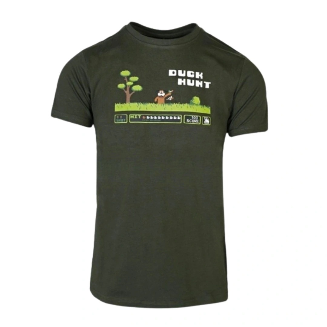 Grünes Herren-Baumwoll-T-Shirt FNT DUCKHUNT mit Aufdruck, Bild 3 von 3