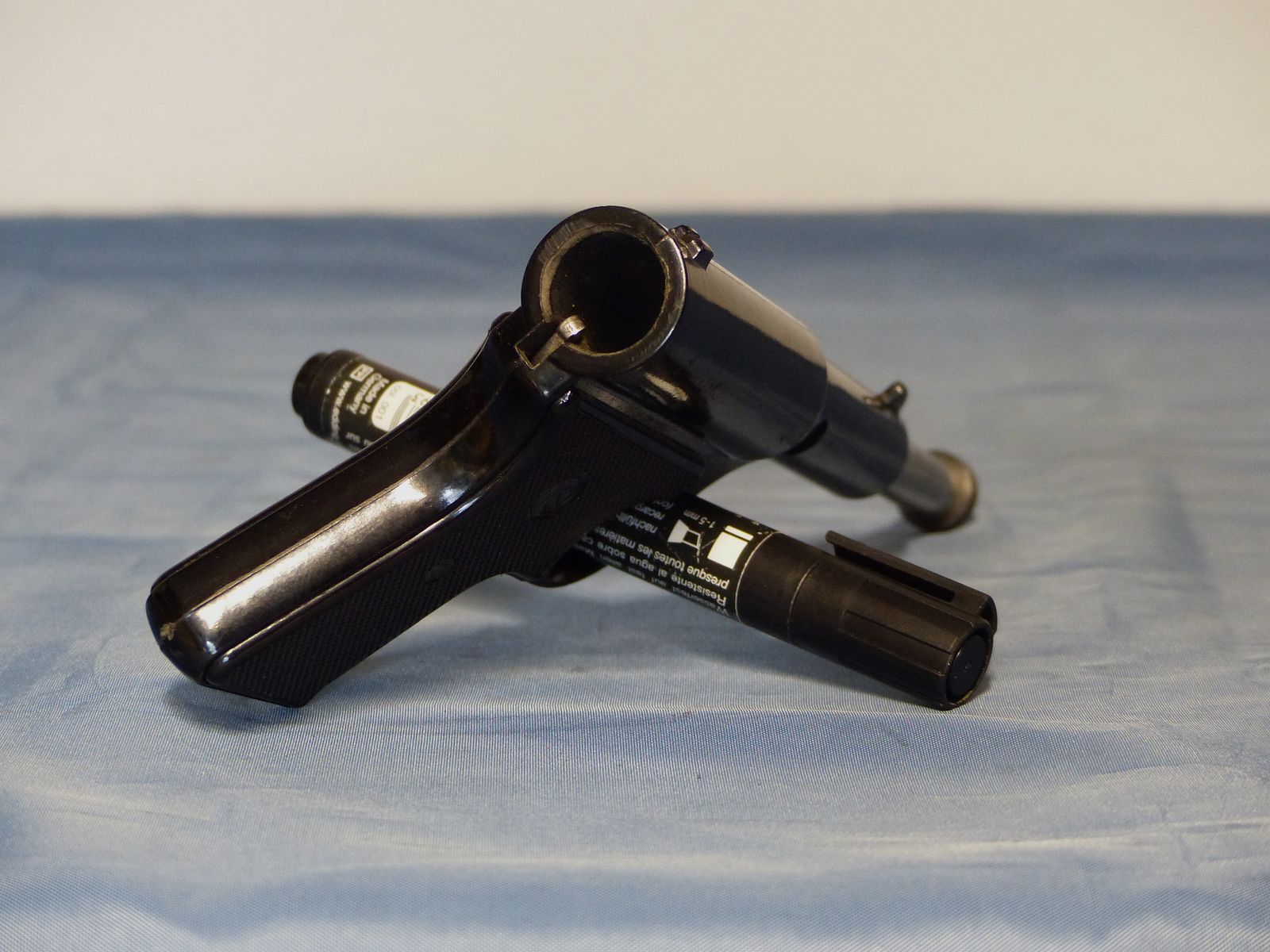 Pistolet à air comprimé ancien, pistolet en bakélite, pistolet HS Schmidt Mod. 9 A, canon télescopique, calibre 4,5 mm