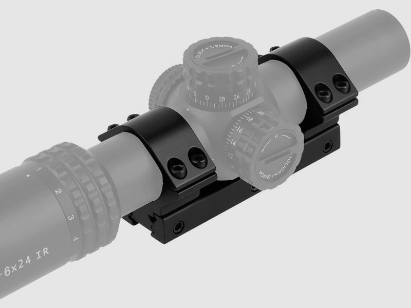 Universal low mounting base 25.4 / 30 mm width, for 11 / 20 mm rail