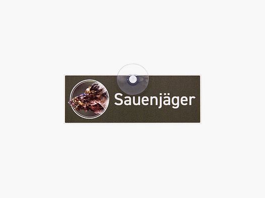 WILDE HILDE Jagdschild mit Saugnapf "SAUENJÄGER"