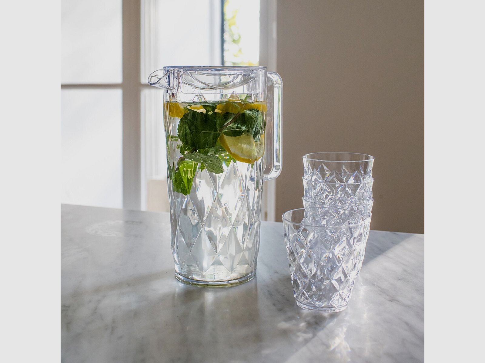 Caraffa CRYSTAL con 4 Tazze, immagine 7 di 9