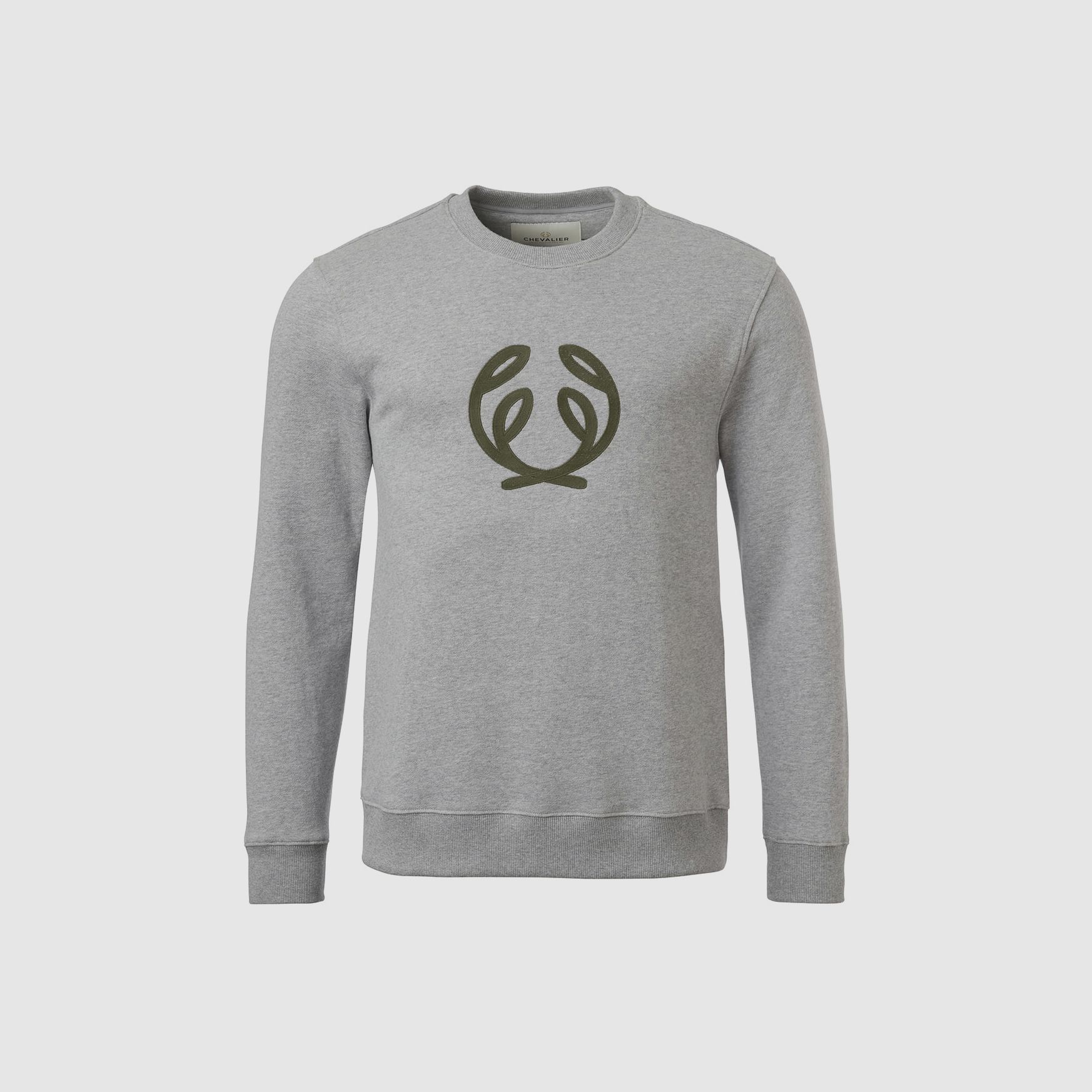 Chevalier Symbol Langarmshirt Heren, XL, Grijs