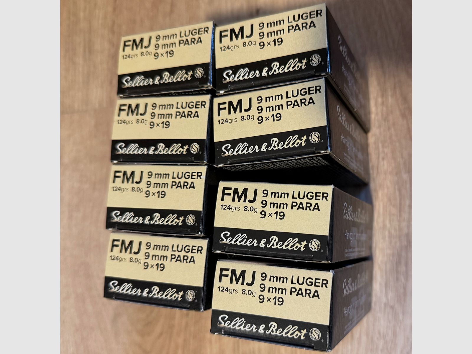 Sellier & Bellot 9 mm Luger FMJ – 124 grs (8,0 g) – OVP *Solo ritiro*