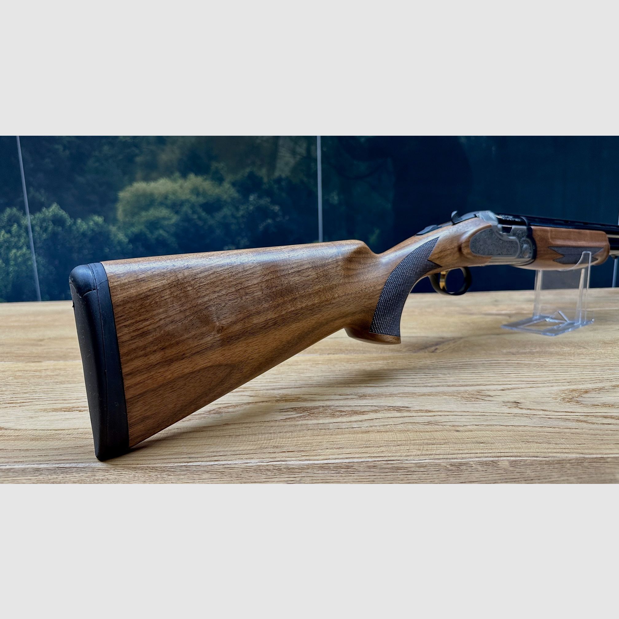 Brenner Black BF20 Premium Silver / 12/76 / LL 71cm / Walnut wood stock / Arabesque engraving