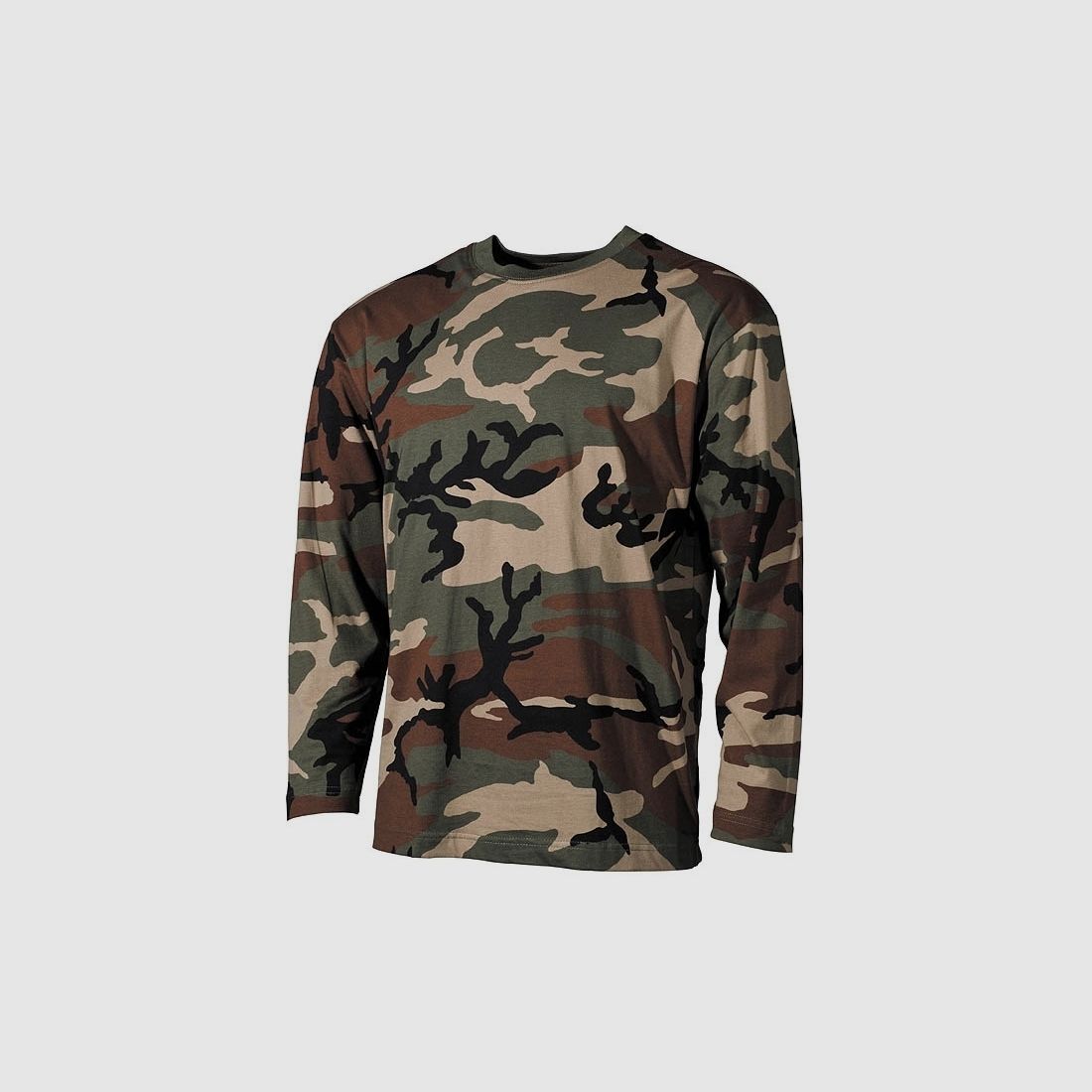 US Tarn-Shirt, langarm, woodland, 160g/m