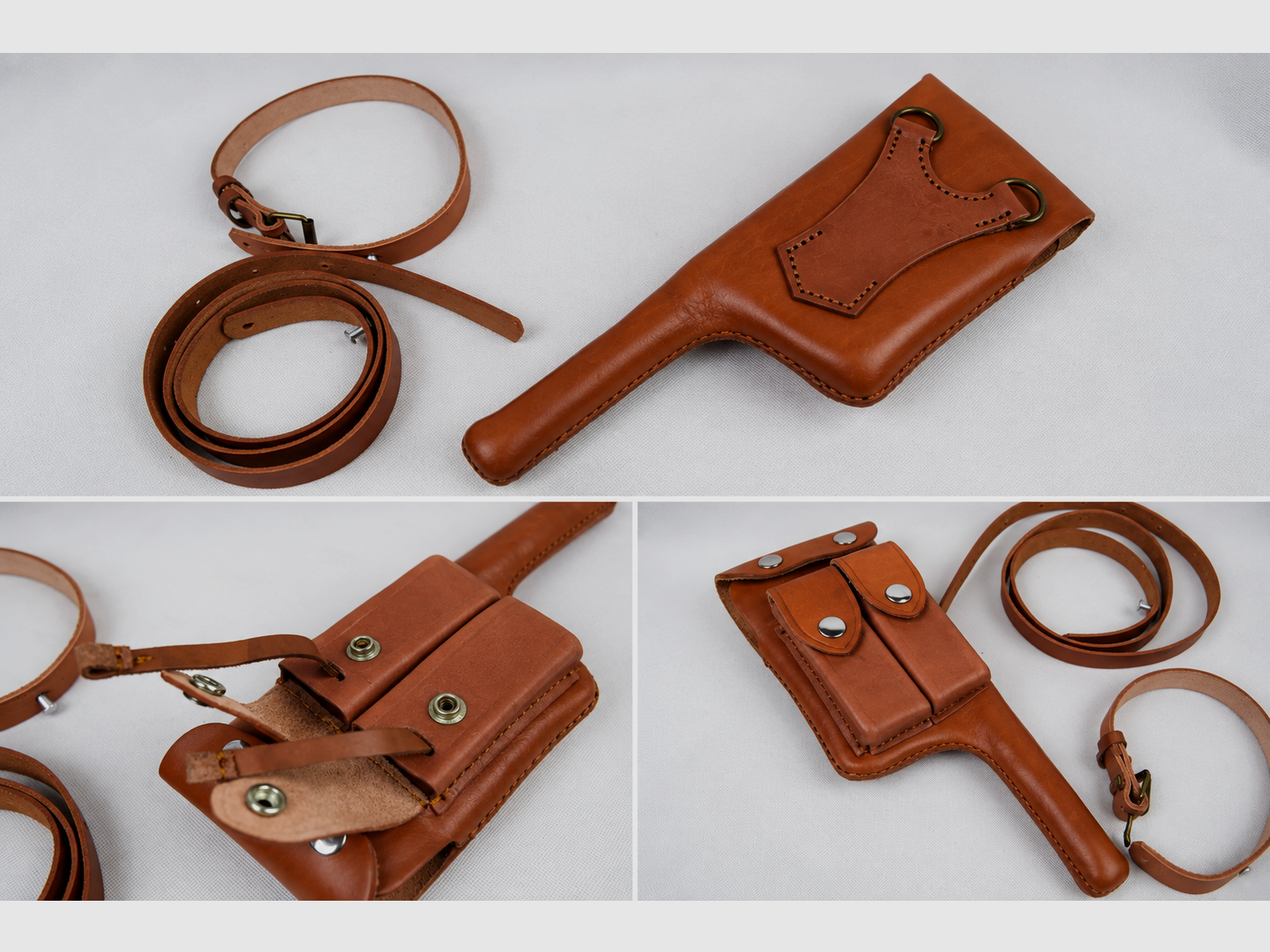 Mauser C96 Broomhandle Schnellfeuer M712 repro étui en cuir, image 1 sur 2