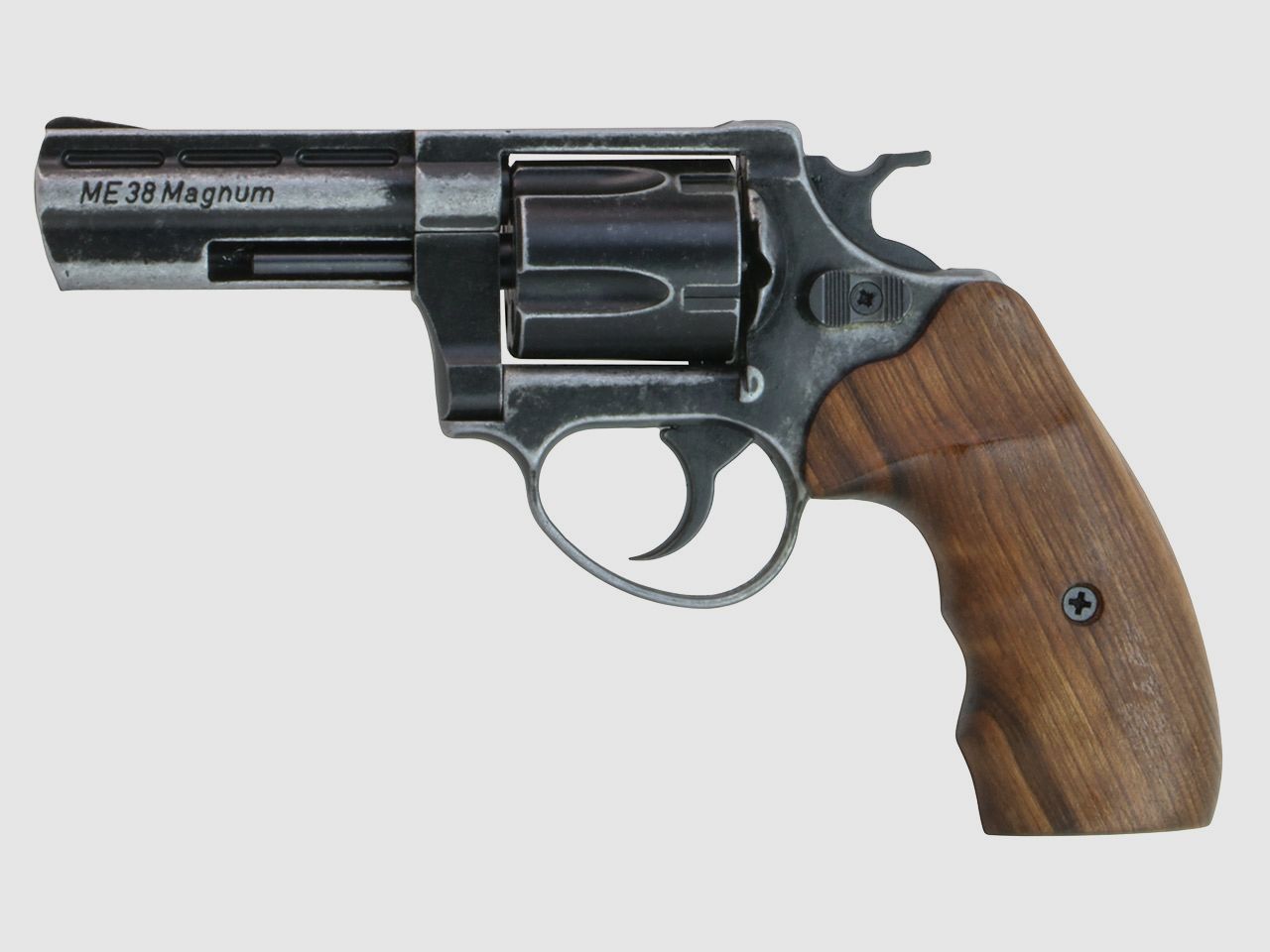 Schreckschuss Revolver Melcher ME 38 Magnum Antik Holzgriff Kaliber 9 mm R.K. (P18)