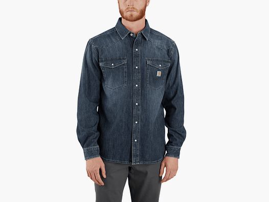 Carhartt Montana Denim Relaxed L/S Shirt Men Wyatt 2XL