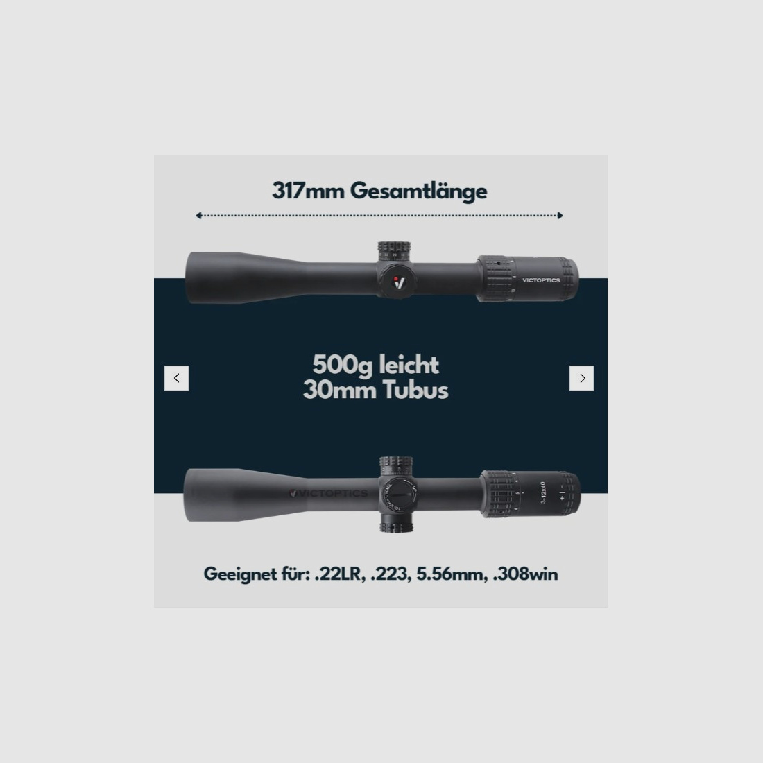 Victoptics OPSL31 S4 Zielfernrohr 3-12x40 - für 21mm Picatinny/Weaver