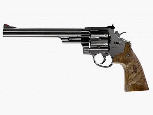 Softair CO2 Revolver Smith & Wesson M29 8 3/8 Zoll hochglanzbrĂĽniert braune Griffschalen Kaliber 6 mm BB (P18)