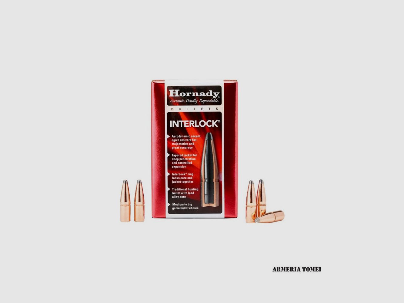 WIEDERLADUNGSGESCHOSSE – HORNADY – 30 CAL .308″ 170GR INTERLOCK® FP – 3060 (100 STK), Bild 1 von 2