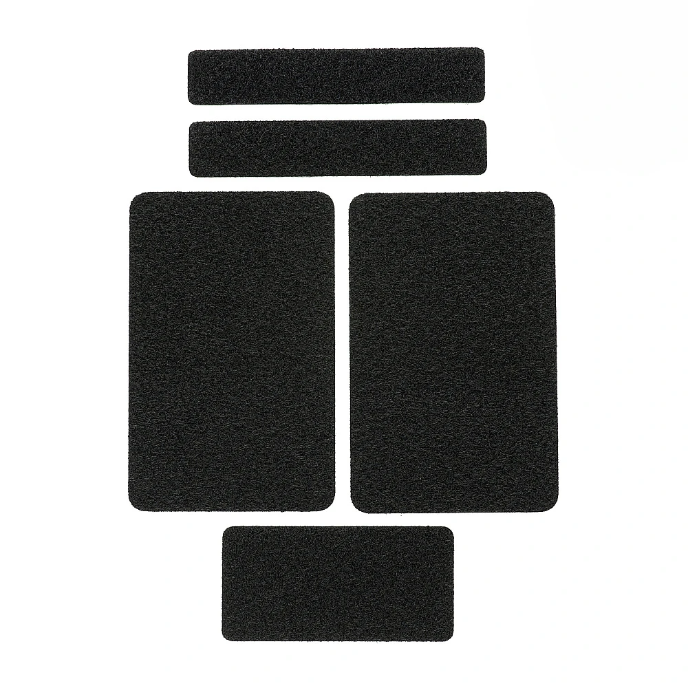 M-Tac Set mit sauberen Klettflächen, 5 Stück, black – Velcro-Panels, weich, schwarz