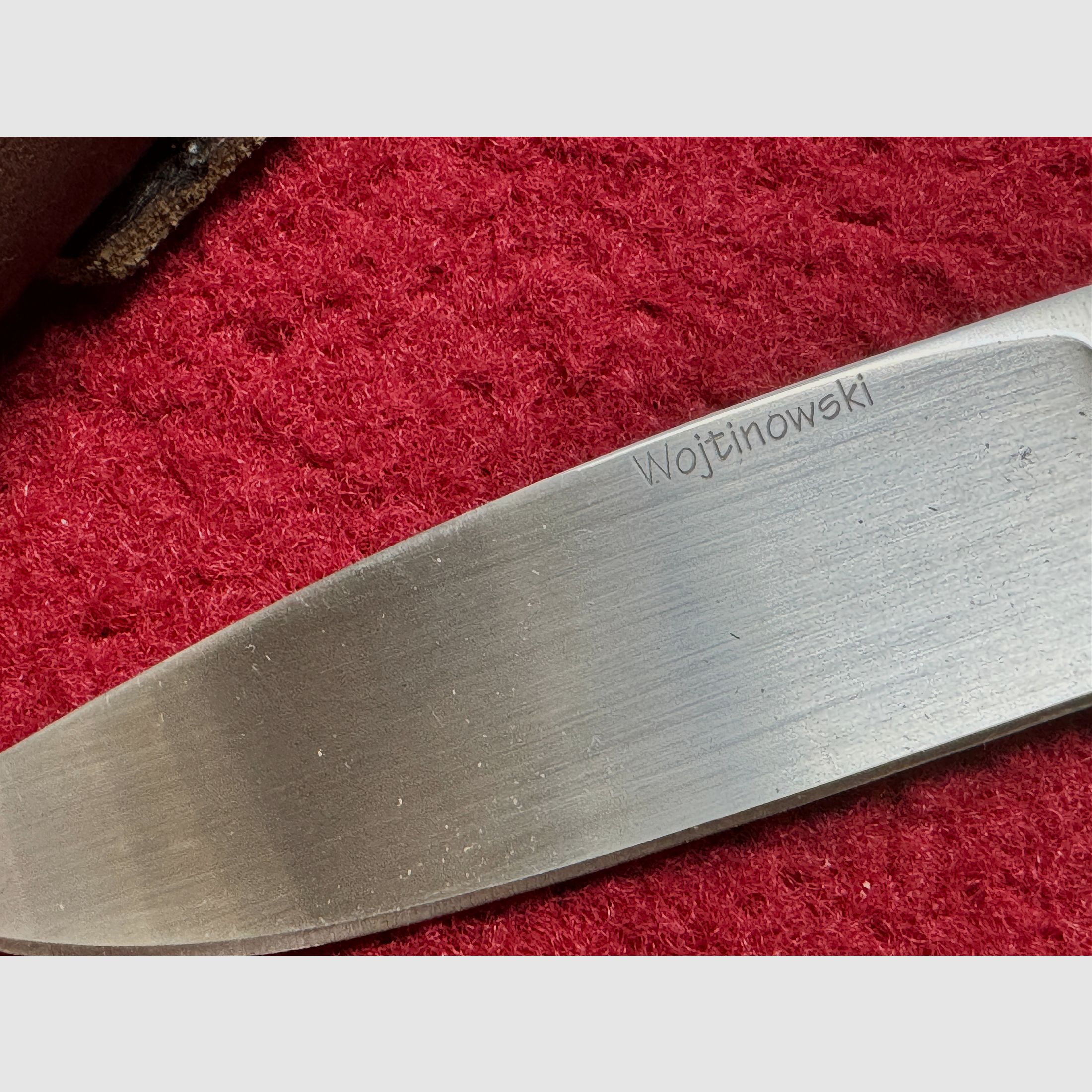 Handmade Vollintegral Jagdmesser „Wojtinowski“ – Custom Einzelstück / Wurzelholz / Bestzustand