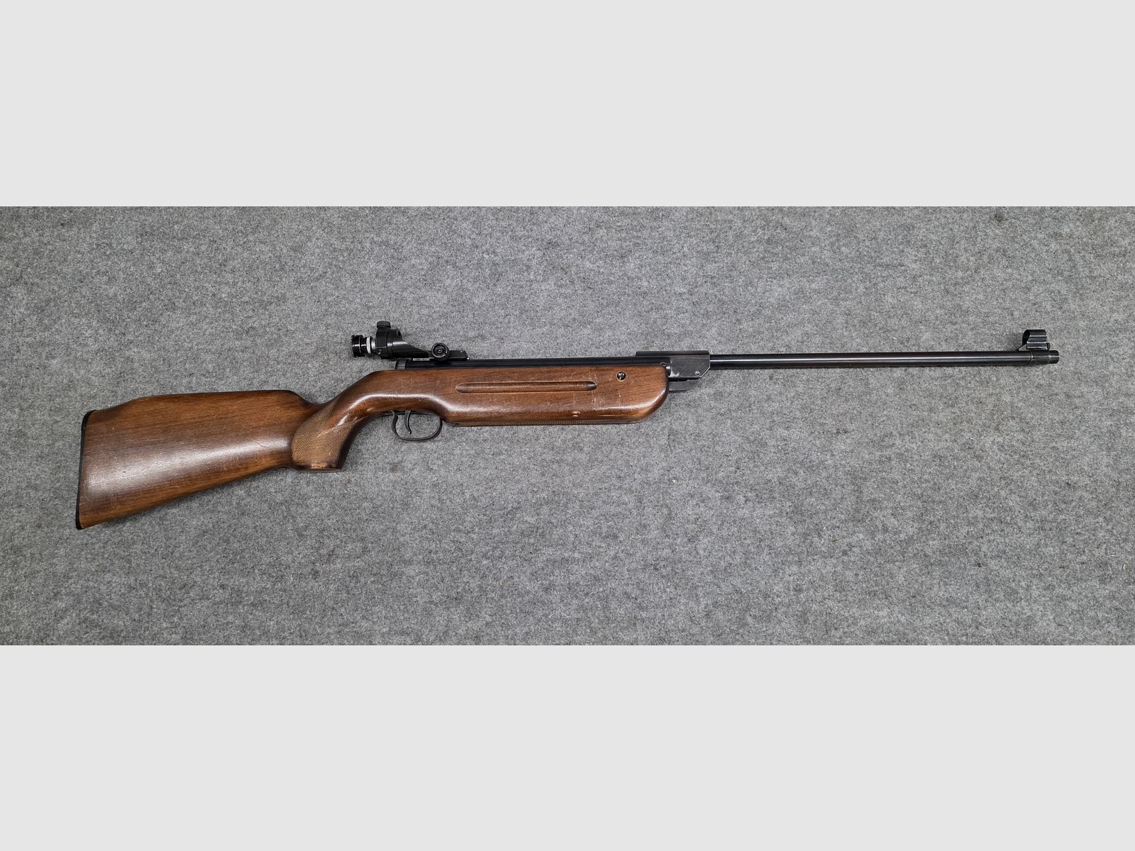 Fucile ad aria compressa molto vecchio Walther Mod. 53 Knicker con diottra senza marchio F degli anni '50/'60 cal. 4,5mm Diabolo, immagine 2 di 11