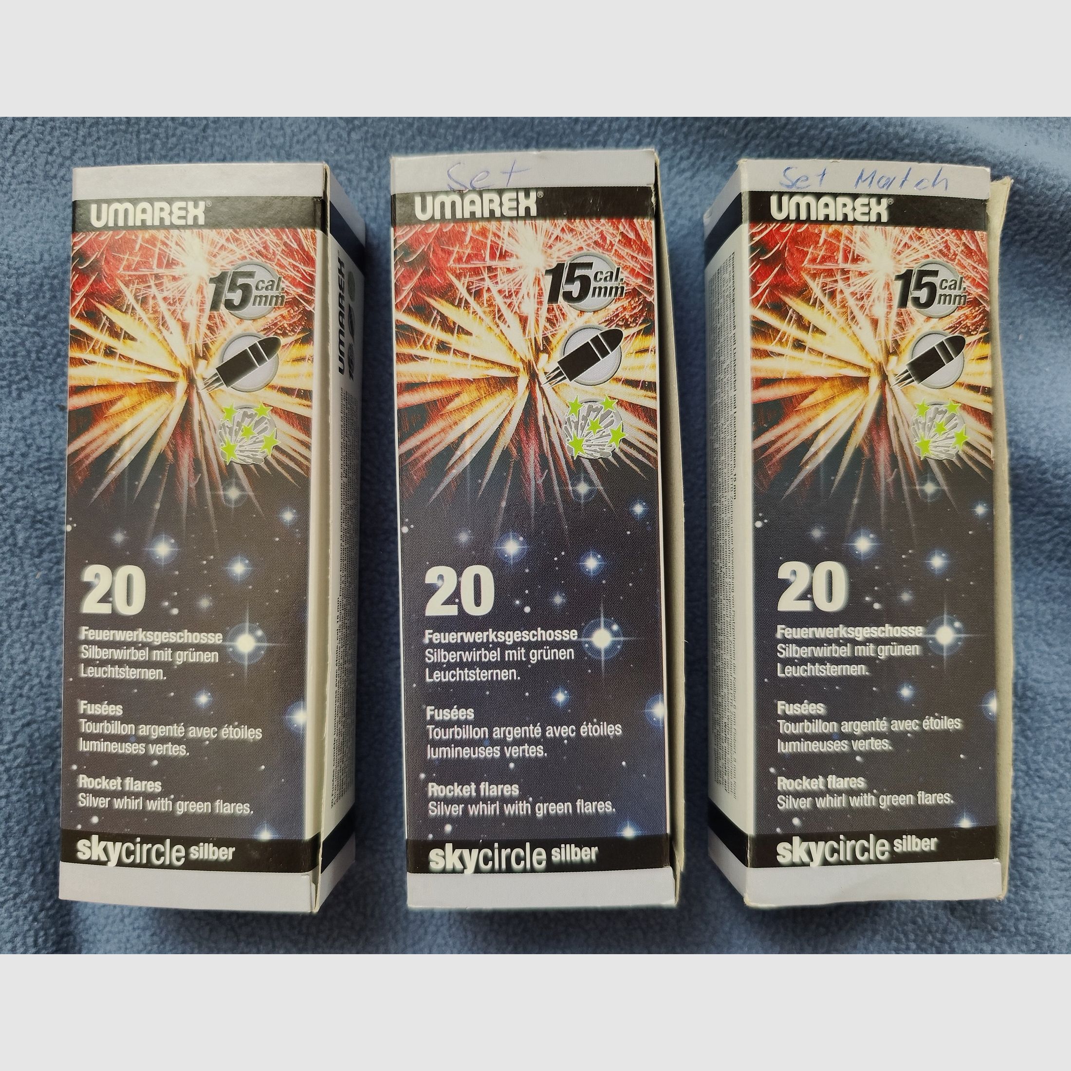 Umarex proyectiles de fuegos artificiales Skycircle plata remolino plateado con estrellas brillantes verdes